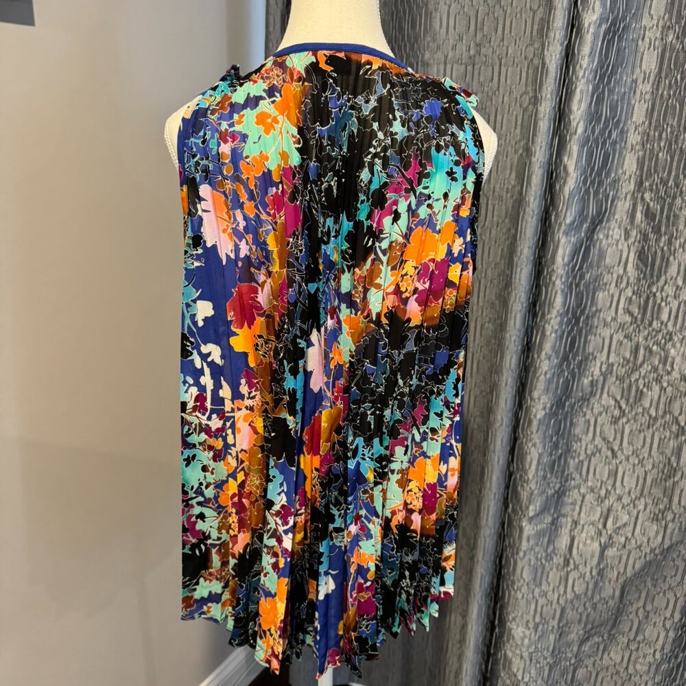 Nicole by Nicole Miller Women's Multicolor Pleated & Flowy Sleeveless Top - Picture 3 of 6